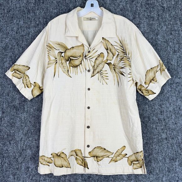 Tommy Bahama Mens Silk Hawaiian Casual Button-Up‎ Shirt Medium Beach Resort - Picture 1 of 8